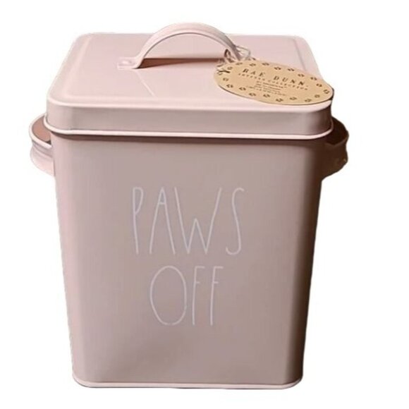 Rae Dunn Other - NWT Rae Dunn Paws Off Pink Tin Canister Treat Tin for Humans, Dogs & Cats